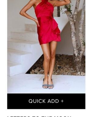 Women’s Red Mini Dress - Asymmetric Ruffle Halter